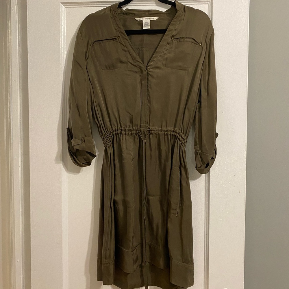 Diane Von Furstenberg Cupro Shirt Dress